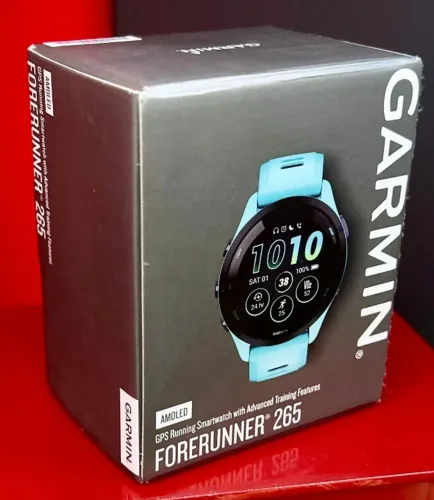 Garmin Forerunner 265 Amoled - AQUA / BLACK - 46MM - Produto Novo com Garantia da Loja
