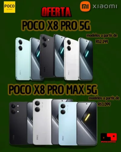 Poco X8 Pro 5G e Poco X8 Pro Max 5G! Confira.