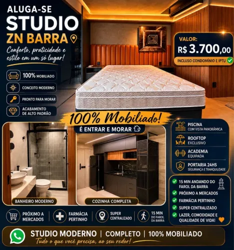 Aluguel de Studio na Barra rua recife 