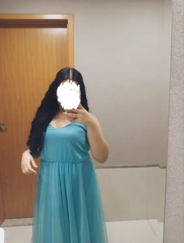 Vestido de festa azul claro