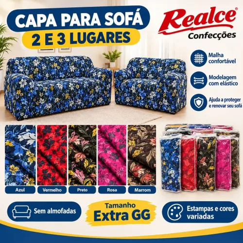 Capa de sofá 2/3 lugares 