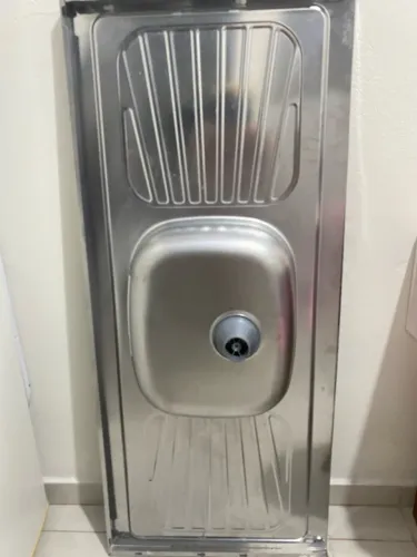 Pia de cozinha com Cuba no meio 120cm aço inox 
