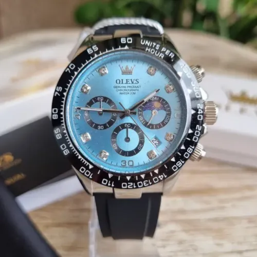 Relógio Olevs Men Gold Analógico Quartz Cronógrafo 2875