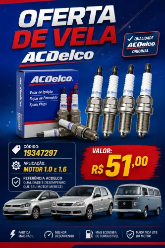 Jogo de vela Gol e Fox motor 1.0 e 1.6