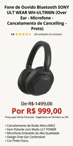 Fone Sony Ult Ultra Top ULT900N
