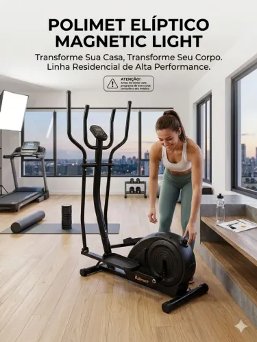 Elíptico Magnetic Light Polimet - Linha Residencial - Usado