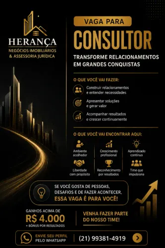 CONSULTOR COMERCIAL - OPORTUNIDADE NA ÁREA DE VENDAS