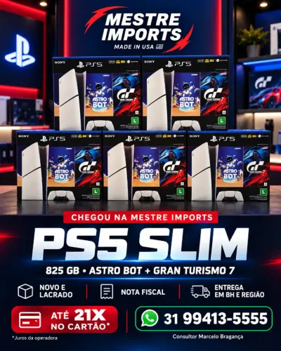 PlayStation 5 Slim 1TB Mídia Física com 2 Jogos e Controle