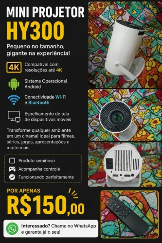 Mini projetor HY300 semi-novo