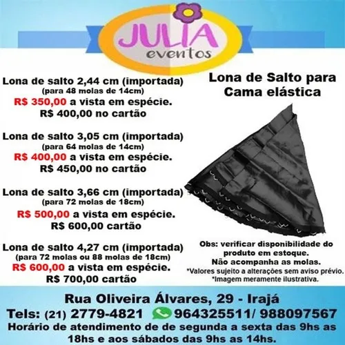 Lona de salto para cama elástica a partir de R$350,00 a vista 
