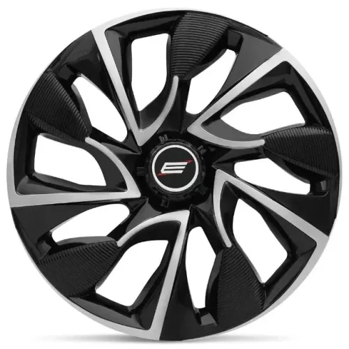 Jogo 4 Peças - Calota Aro 15 Ds4 Black / Silver - Elitte