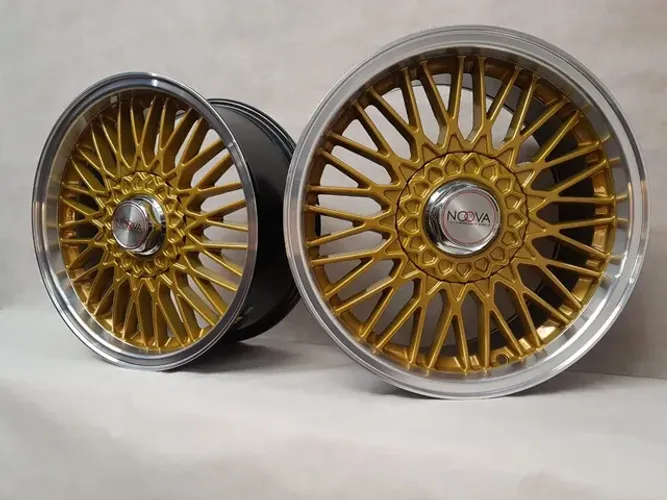 Roda aro 18 Noova Bbs Balina Dourada com borda diamantada multi furos 