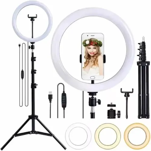 Ring Light Iluminador Led 10 Polegadas Com Tripé De 1,80m