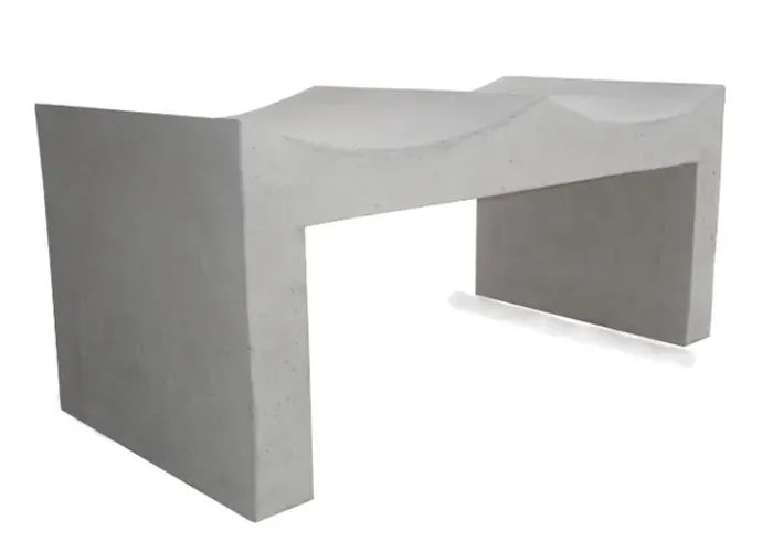 Banco Ondulado Duplo em concreto 100x50x08cm