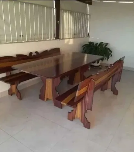 Mesa pedra de ardósia pintada 