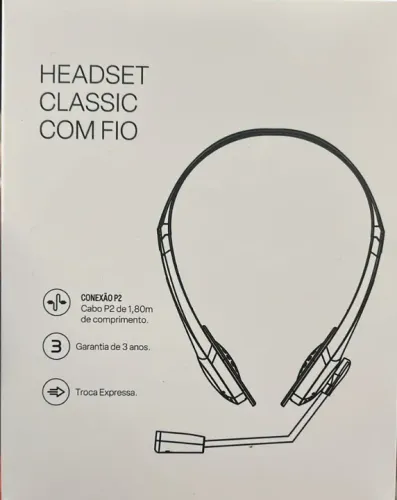 Headset Multilaser Ph002 Stereo Básico C/ Microfone C/ Fio Cor Preto