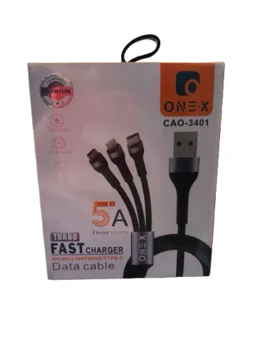 (NOVO) Cabo carregador 3 em 1 turbo ONE-X CAO-3401