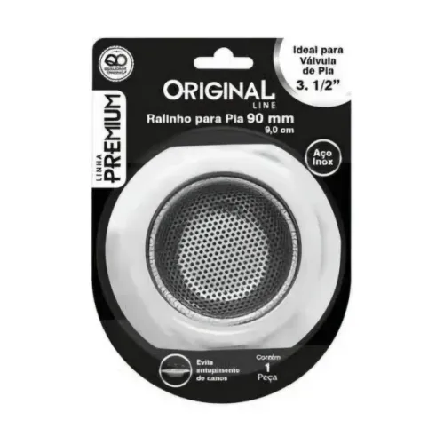 Ralo Para Pia 90mm 9cm Em Aço Inox Premium Com Borda 3 Unidades