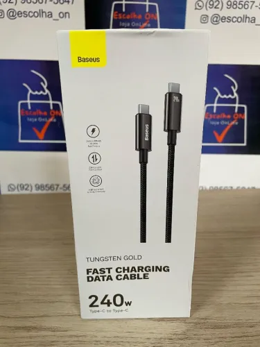 Cabo Baseus Tungsten Gold 240W Baseus - Carregamento Rápido