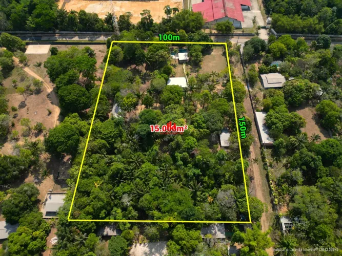 Chácara com 100x150= 15.000m² de esquina | 100% murado | Documentado