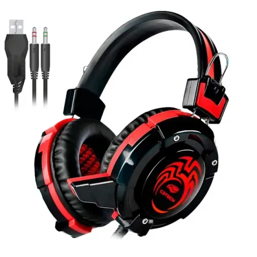 Headset Gamer C3Tech Flycatcher PH-G10BK Led Rgb (Conexão 2xP2) (USBxLed) - WZetta