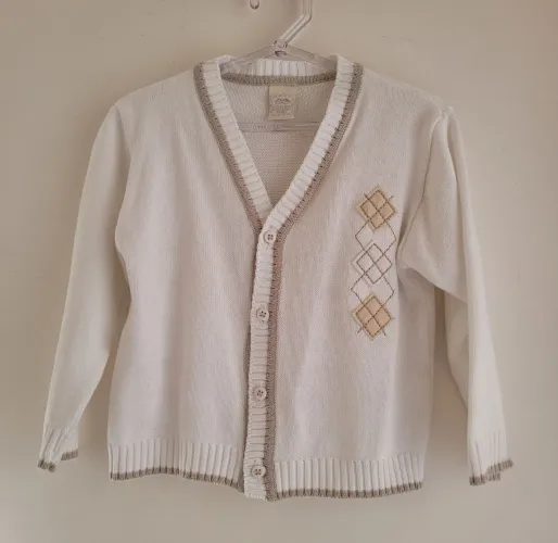 Cardigan branco infantil 