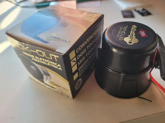 Sirene 12v eletronica piezoeletrica 2 toques