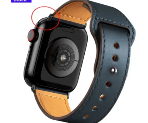 Pulseira de couro para apple relógio banda 44mm 42mm acessórios iwatch 3 4 5 6 se Azul