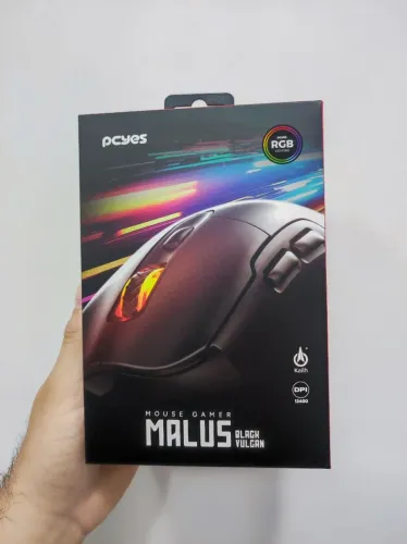 Mouse Gamer PCYES Malus Black Vulkan RGB 12400 DPI