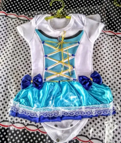 Roupinha para menina bodie Vestido de Princesa para Bebê tamanho P