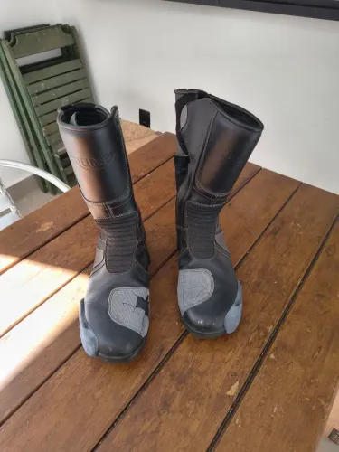 Botas de moto Triumph em couro, Tam 44