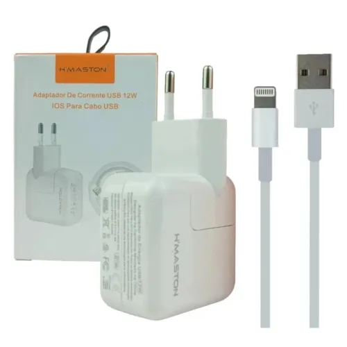 Carregador iPhone completo cabo e fonte 12W
