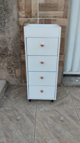 Gaveteiro Branco com 4 Gavetas para Organização