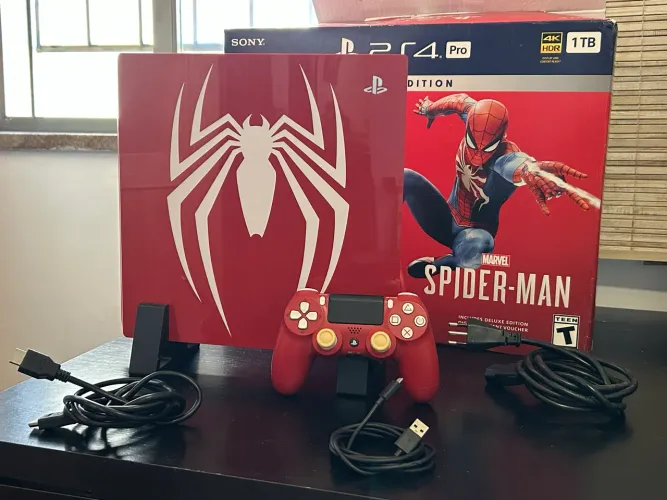 Console Playstation 4 Pro 1tb Edição Especial Spider-man - Ps4 Pro Sony