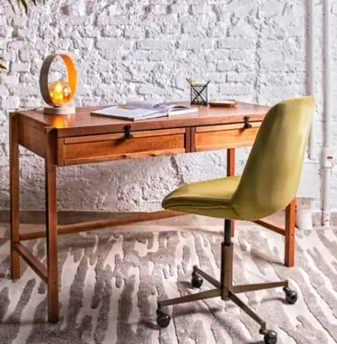 ESCRIVANINHA 2 GAVETAS 1,27 M X 62 CM PAMPA<br>Cor: Ouro velho/Nozes<br><br>