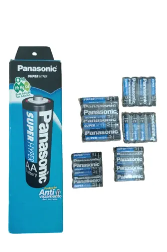 Pilha Panasonic AA comum caixa com 52 unidades