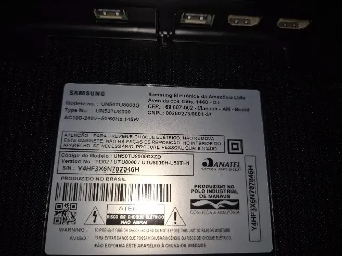 TV samsung 50 polegadas defeito