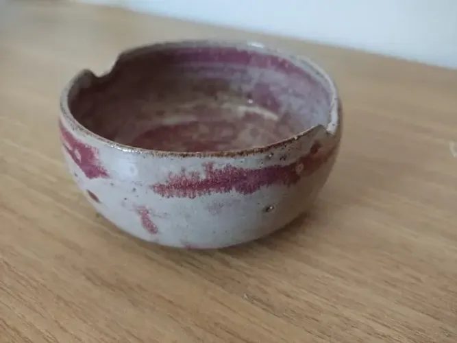 Cinzeiro Cerâmica Esmaltado Cinza Degrade 10 Cm Tipo Japonês