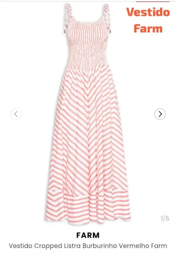 Vestido Farm Cropped listrado burburinho original