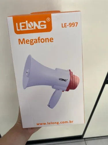 Megafone Portátil Potente Com Gravador e Sirene Musical -Auto Falante Lelong Le997 Entrega