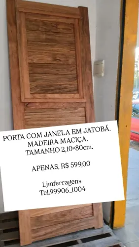 PORTA VENEZIANA EM MADEIRA MACIÇA JATOBÁ 