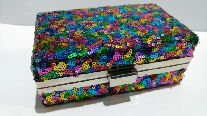 Bolsa de festa balada brilhosa com lantejoulas alça e clutch.