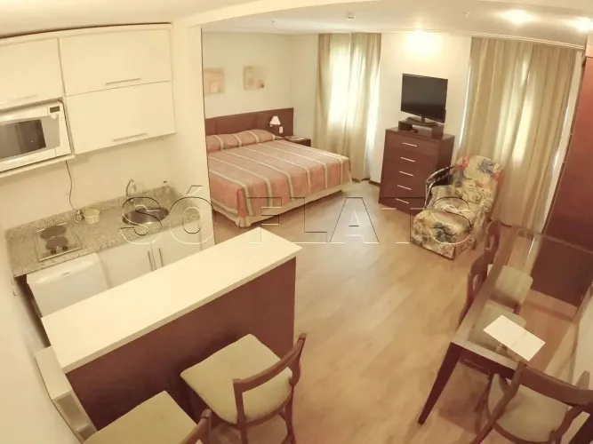 Apartamento para locação no Melia Jardim Europa 30m², 1 dormitório e 1 vaga de garagem.