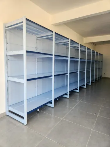 Rack gôndola 60x60, Base de 60cm suporta até 400kg, Bandejas superiores de 60cm