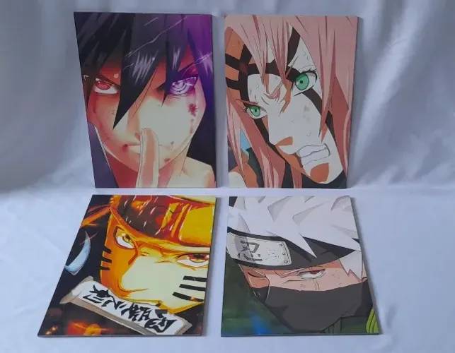 PLACAS DECORATIVAS SAKURA-SASUKE-KAKASHI-KUNOICHI 