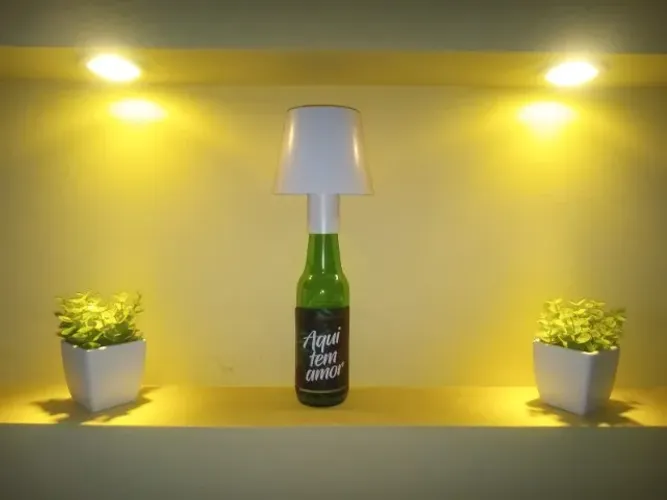 Luminária de mesa sem fio para garrafas