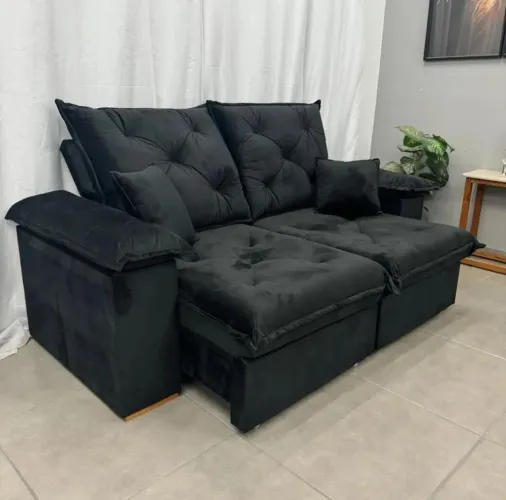 SOFÁ RETRATIL RECLINAVEL 2,00 CM ESPUMA D28 MOLAS