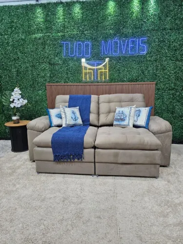 12X SEM JUROS - SOFÁ RETRÁTIL E RECLINÁVEL 4 LUGARES | MEGA CONFORTO