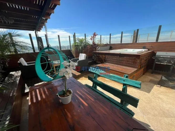 COBERTURA DUPLEX COM JACUZZI, VISTA PANORÂMICA E CLIMATIZAÇÃO para locação - Jardim Monte 
