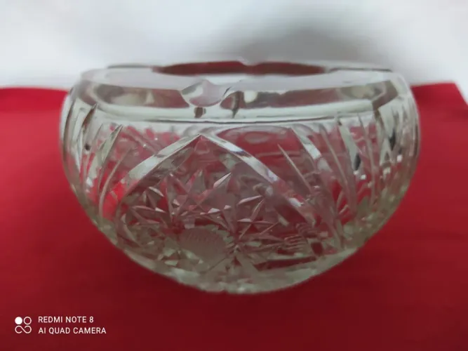 Cinzeiro antigo de cristal francês década de 60